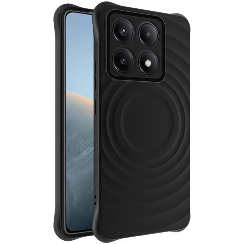 IMAK UC-6 Series for Xiaomi 14T Pro Case Water Drop Texture Anti-Skid Matte TPU Cover - Matte Black