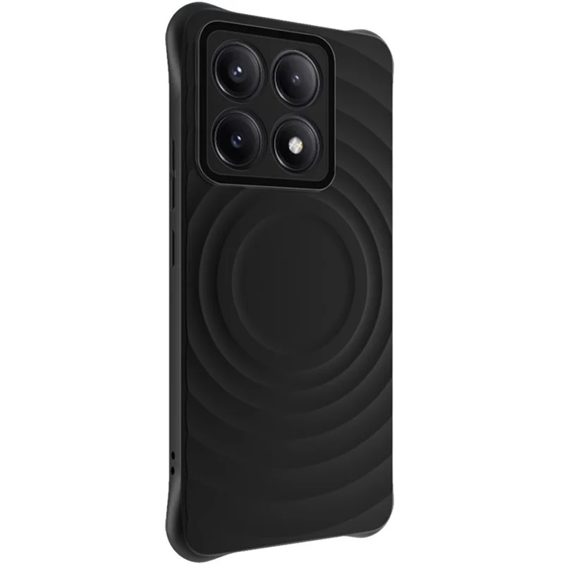 IMAK UC-6 Series for Xiaomi 14T Pro Case Water Drop Texture Anti-Skid Matte TPU Cover - Matte Black