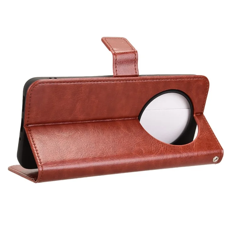 Für Xiaomi Poco C75 4G / Redmi 14R 5G / 14C 4G Hülle Crazy Horse Texture PU Leder Handyhülle - Braun