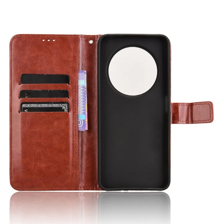 Für Xiaomi Poco C75 4G / Redmi 14R 5G / 14C 4G Hülle Crazy Horse Texture PU Leder Handyhülle - Braun