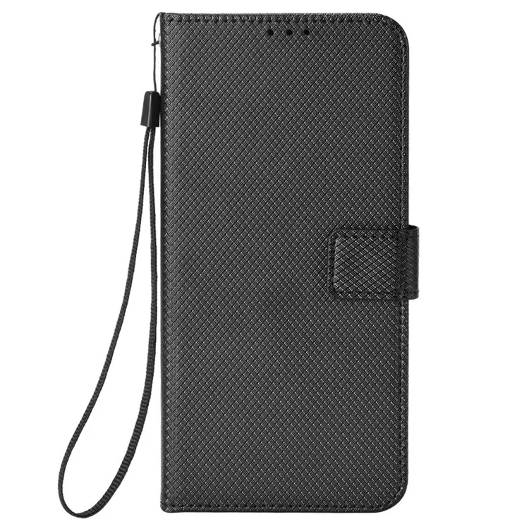 Für Xiaomi Poco C75 4G / Redmi 14R 5G / 14C 4G Hülle PU-Leder Diamant-Textur Brieftasche Handyhülle - Schwarz