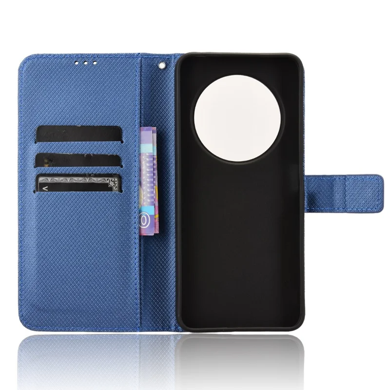 For Xiaomi Poco C75 4G / Redmi 14R 5G / 17C 4G / 14C 4G / 14C 5G / A4 5G / A3 Pro 4G Case PU Leather Diamond Texture Wallet Phone Cover - Blue