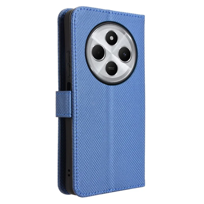 For Xiaomi Poco C75 4G / Redmi 14R 5G / 17C 4G / 14C 4G / 14C 5G / A4 5G / A3 Pro 4G Case PU Leather Diamond Texture Wallet Phone Cover - Blue