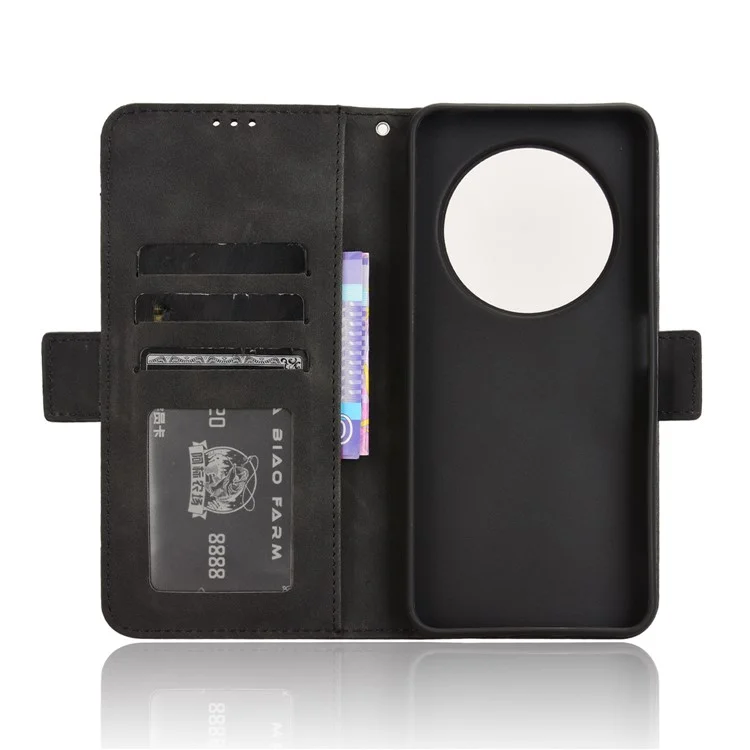 Para Xiaomi Poco C75 4G / Redmi 14R 5G / 14C 4G Leather Case Phone Wallet Cover com Múltiplos Slots para Cartões - Preto