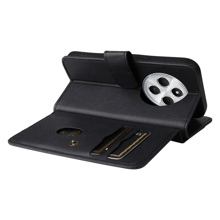 For Xiaomi Poco C75 4G / Redmi 14R 5G / 14C 4G Leather Case with 10 Card Holder Phone Cover Stand - Black
