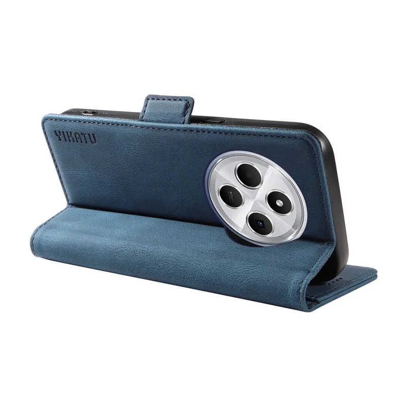 Yikatu YK-005 Para Xiaomi Redmi 14c 4G Case PU Cuero de Cuero Película Touch Touch Touch - Azul