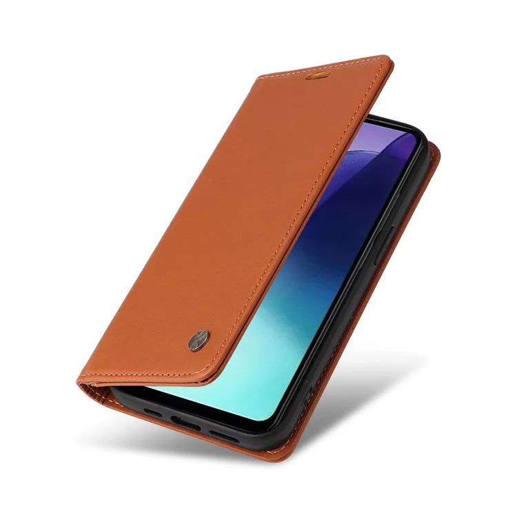YIKATU YK-001 для Xiaomi Poco C75 4G / Redmi 14R 5G / 14C 4G Чехол со стойкой Кожаный чехол для телефона Сильная магнитная застежка - Коричневый