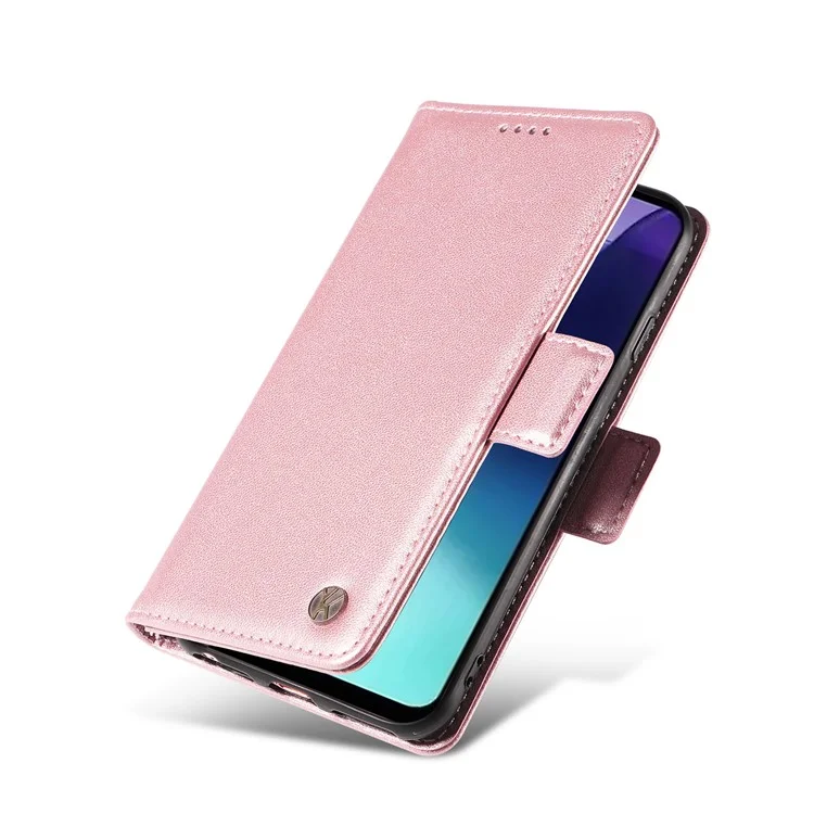 YIKATU YK-003 Para Xiaomi Poco C75 4G / Redmi 14R 5G / 14C 4G Capa de Carteira de Couro com Suporte - Ouro Rosa