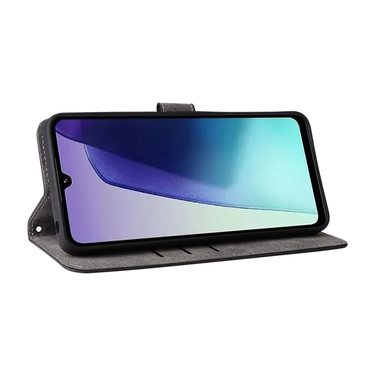 Para Xiaomi Poco C75 4G / Redmi 14R 5G / 14C 4G Capa Carteira Bloqueio RFID Capa de Couro PU Com Suporte de Visualização - Preto