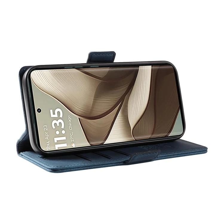Yikatu YK-005 Für Motorola Edge 50 5G Hülle PU Leder Brieftasche Telefon Deckung Haut Touch Gefühl - Blau