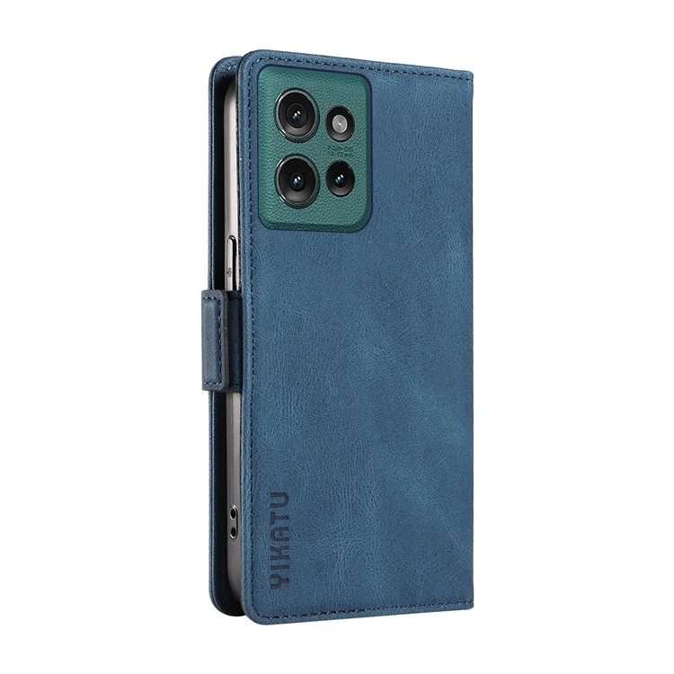 Yikatu YK-005 Für Motorola Edge 50 5G Hülle PU Leder Brieftasche Telefon Deckung Haut Touch Gefühl - Blau