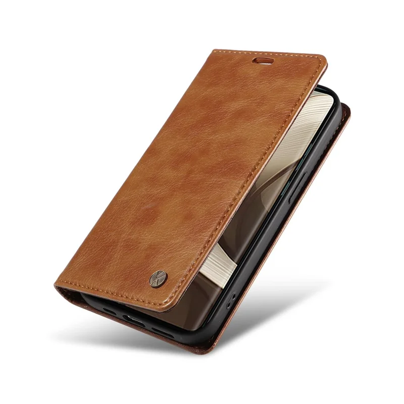 Yikatu YK-006 Per Motorola Edge 50 5G Case Walet Litchi Leather Cover di Pelle Magnetica Auto-assorbita - Marrone