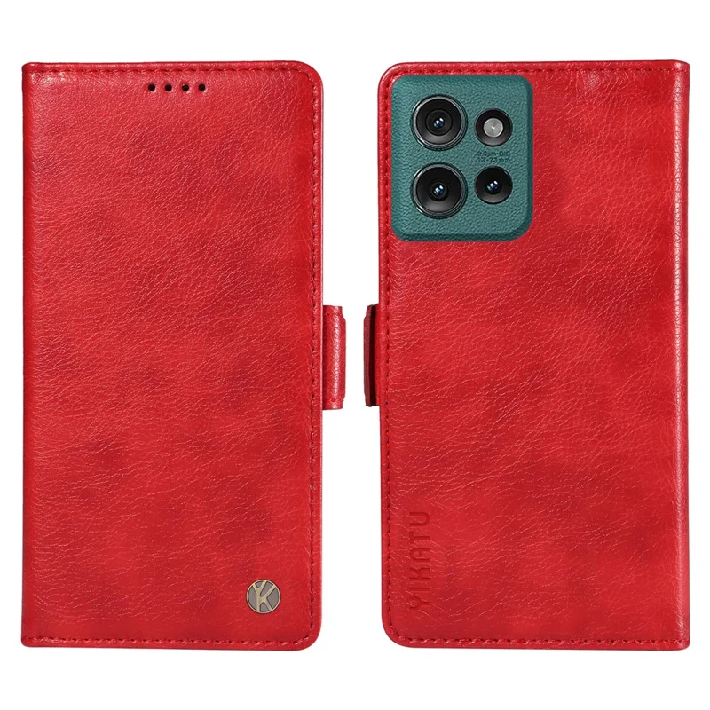 Yikatu YK-007 Per Motorola Edge 50 5G Case Laterale PU Copertura Pelle Per Copertura Per Littura - Rosso