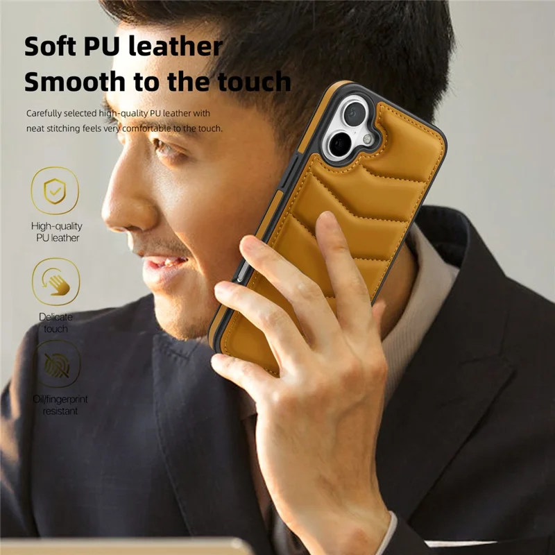 For iPhone 16 Plus Case Compatible with MagSafe RFID Blocking Card Slot Leather Back Cover - Brown