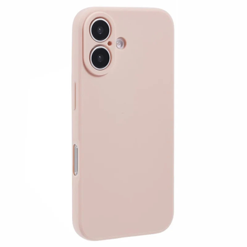 For iPhone 16 Case Precise Cut-Outs Straight Edge TPU Shockproof Phone Cover - Pink