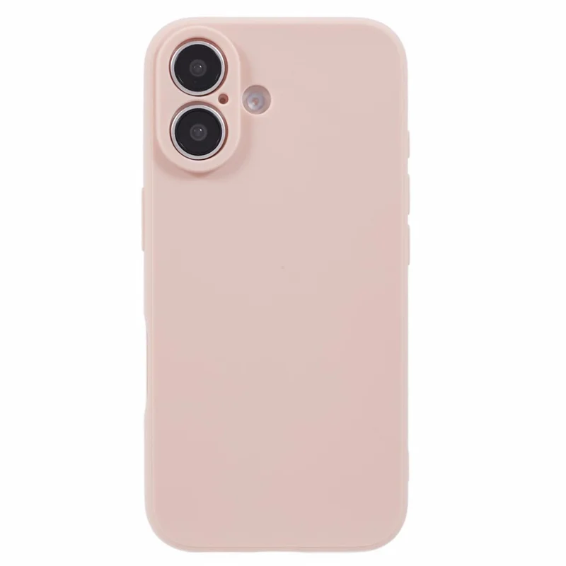 For iPhone 16 Case Precise Cut-Outs Straight Edge TPU Shockproof Phone Cover - Pink