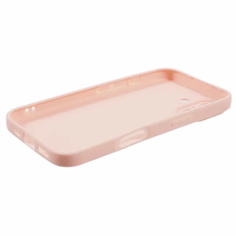 For iPhone 16 Case Precise Cut-Outs Straight Edge TPU Shockproof Phone Cover - Pink