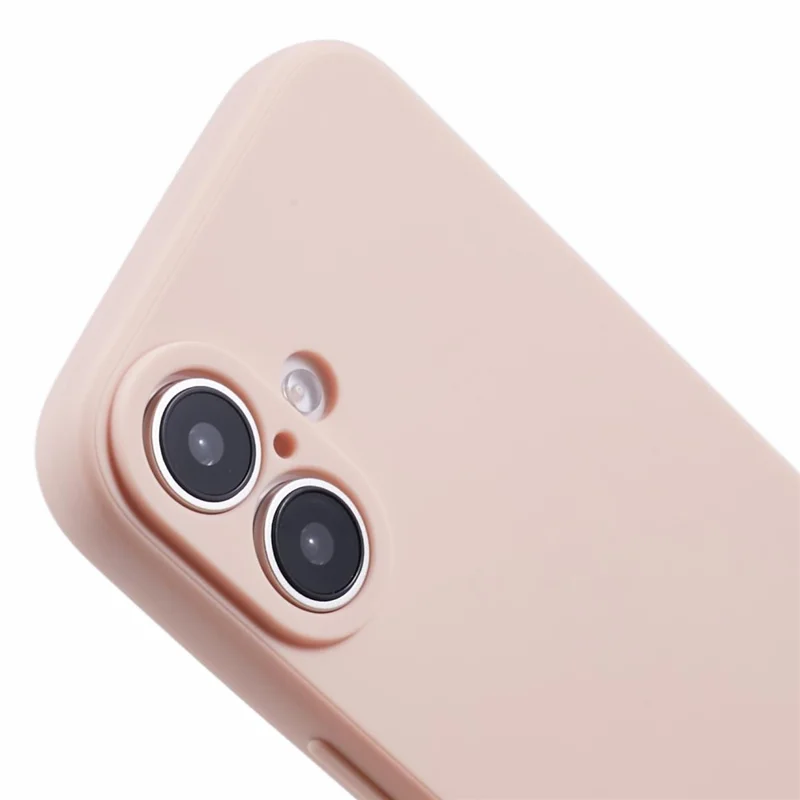 For iPhone 16 Case Precise Cut-Outs Straight Edge TPU Shockproof Phone Cover - Pink