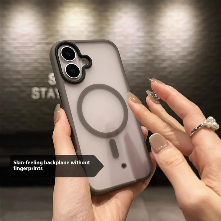 Capa Compatível com iPhone 16 Plus Case com MagSafe Acrílico + TPU Translúcido Acabamento Fosco - Rosa