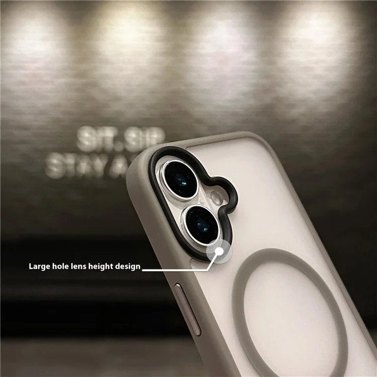 Capa Compatível com iPhone 16 Plus Case com MagSafe Acrílico + TPU Translúcido Acabamento Fosco - Rosa
