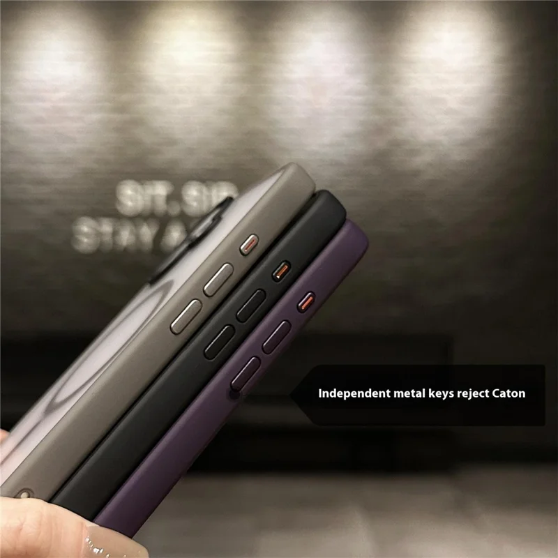 Capa Compatível com iPhone 16 Plus Case com MagSafe Acrílico + TPU Translúcido Acabamento Fosco - Rosa