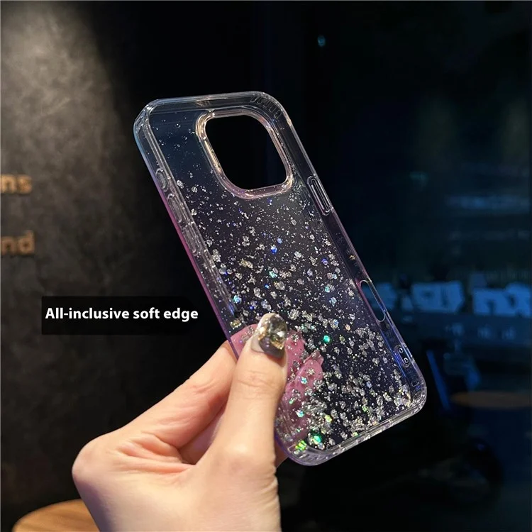 Étui pour iPhone 16 Pro Max IMD Bling Glitter PC+TPU Protective Cover - Noir