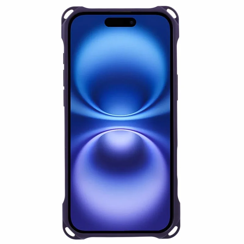 For iPhone 16 Plus Case Four Corners Fall Protection TPU Back Cover - Dark Purple