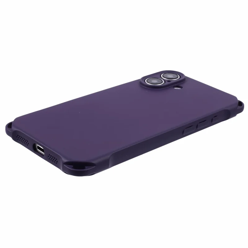 For iPhone 16 Plus Case Four Corners Fall Protection TPU Back Cover - Dark Purple
