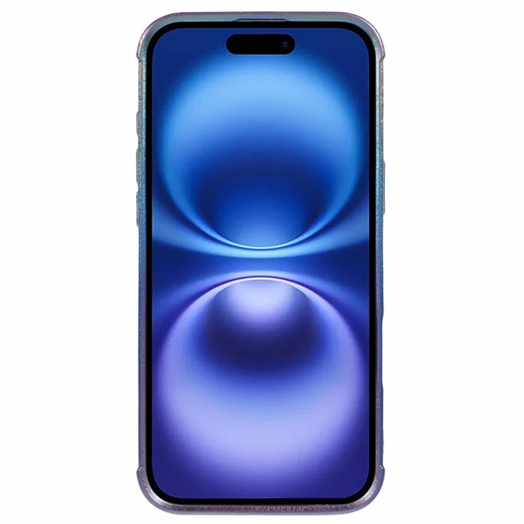 For iPhone 16 Case TPU Heart Pattern Iridescent Gradient Phone Cover - Colorful Blue