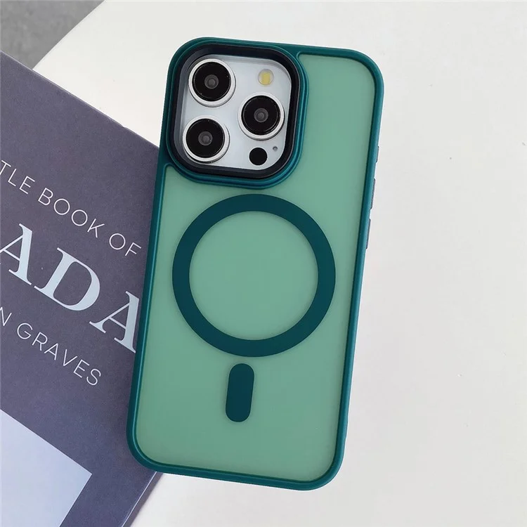 Pour L'iphone 14 Pro Case Compatible Avec Magsafe Skin-Touch pc + Tpu Téléphone - Vert Foncé