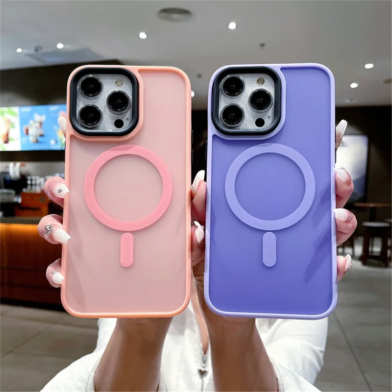 For iPhone 14 Pro Max Case Compatible with MagSafe Skin-Touch PC+TPU Phone Cover - Light Purple
