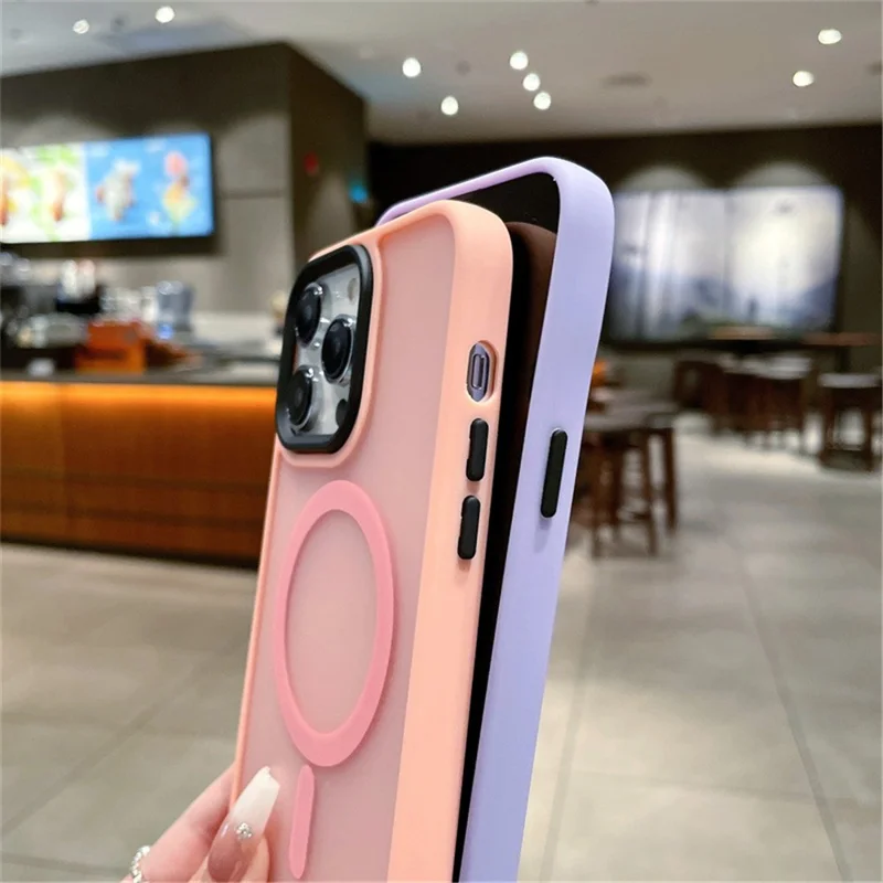 For iPhone 14 Pro Max Case Compatible with MagSafe Skin-Touch PC+TPU Phone Cover - Light Purple