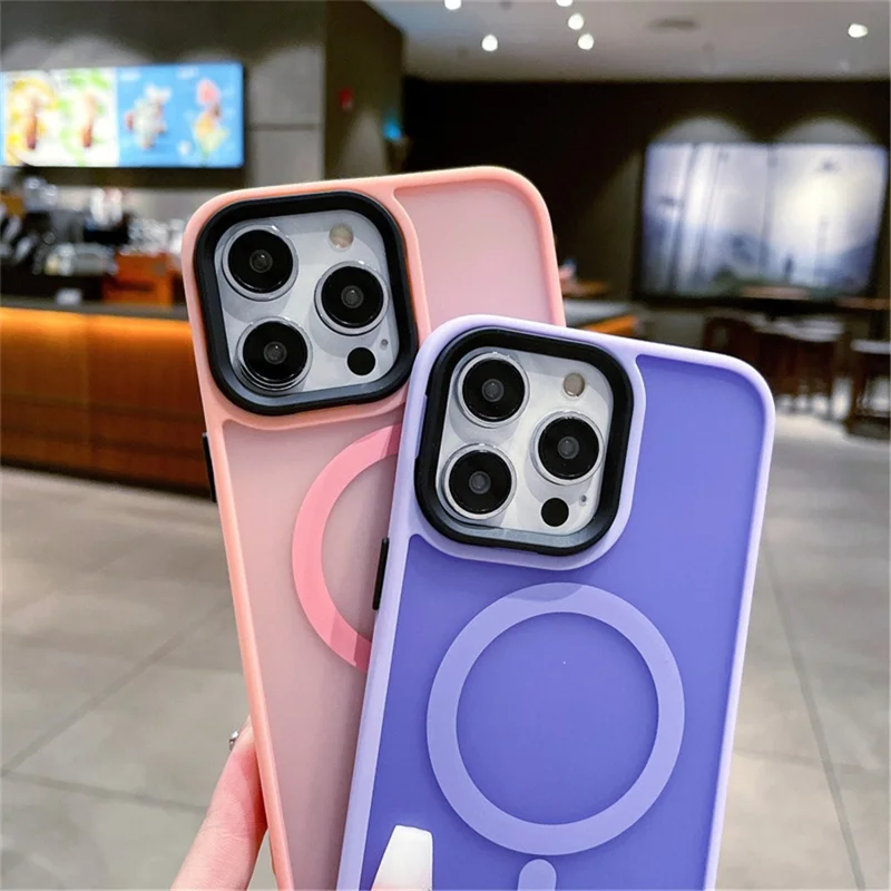 For iPhone 14 Pro Max Case Compatible with MagSafe Skin-Touch PC+TPU Phone Cover - Light Purple