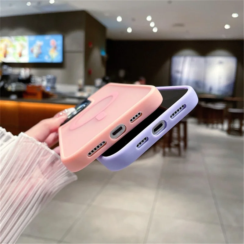 For iPhone 14 Pro Max Case Compatible with MagSafe Skin-Touch PC+TPU Phone Cover - Light Purple