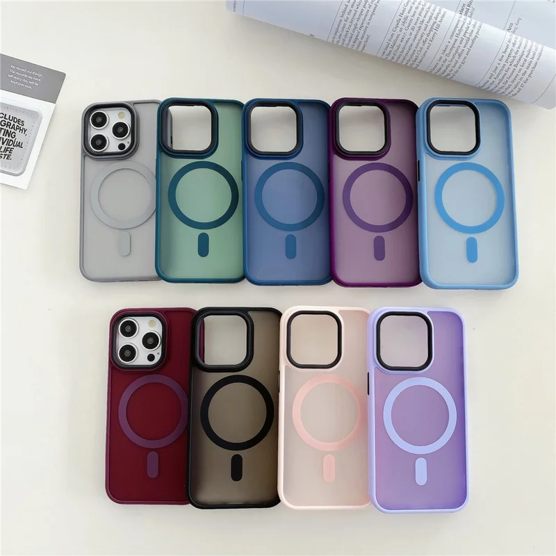 For iPhone 14 Pro Max Case Compatible with MagSafe Skin-Touch PC+TPU Phone Cover - Light Purple