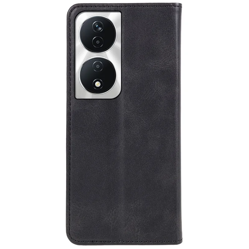For Honor X7b 4G / 90 Smart Case Strong Magnetic PU Leather Phone Cover Calf Texture - Black