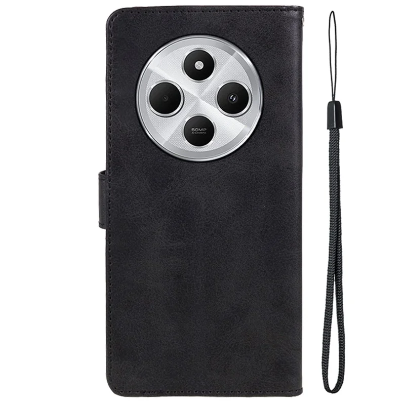 Pour Xiaomi Redmi 14C 4G Case PU Puture Putherpelle Couverture de Téléphone de Téléphone de Phonfe - Noir
