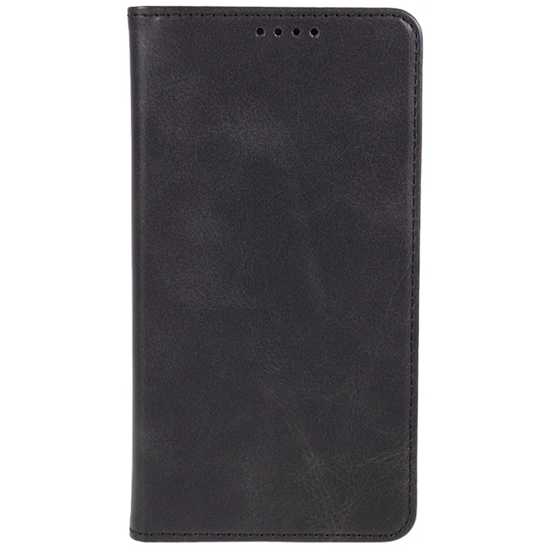 Para Xiaomi Redmi 14C 4G Case Fuerte Magnético PU Teléfono de Cuero Textura de Ternero - Negro