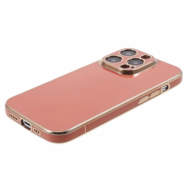 Para Iphone 16 Pro Max Case TPU Slim Fit Toquip Touble Cover 6D Electroplatación - Rojo