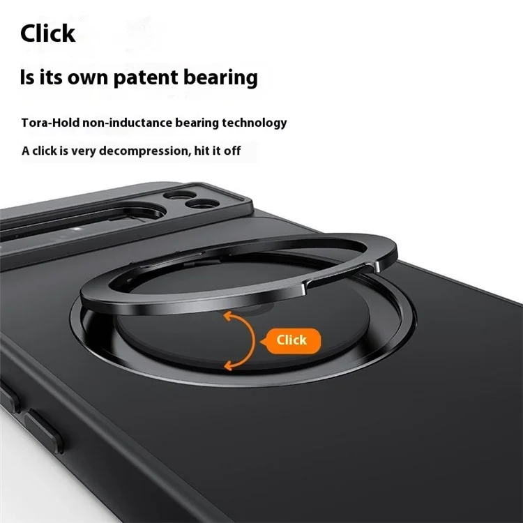Für Google Pixel 9 / Pixel 9 Pro Gehäuse mit rotierendem magnetischem Ständer, TPU+Acryl-Handyhülle - Schwarz
