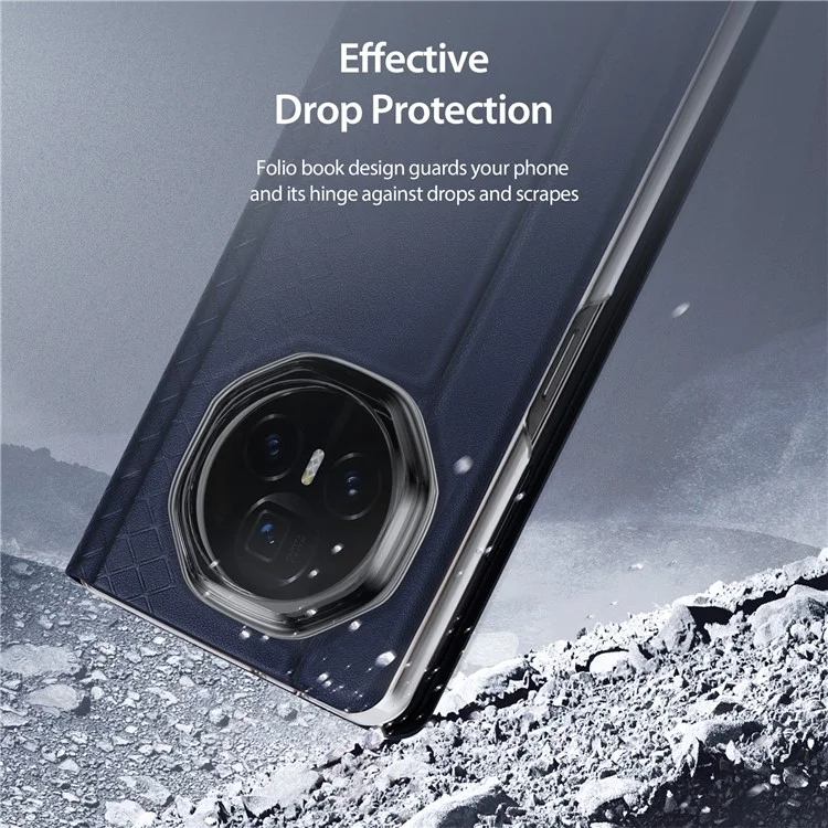 Étui DUX DUCIS Bril Series pour Honor Magic V3 5G Étui en cuir+PC Support - Bleu