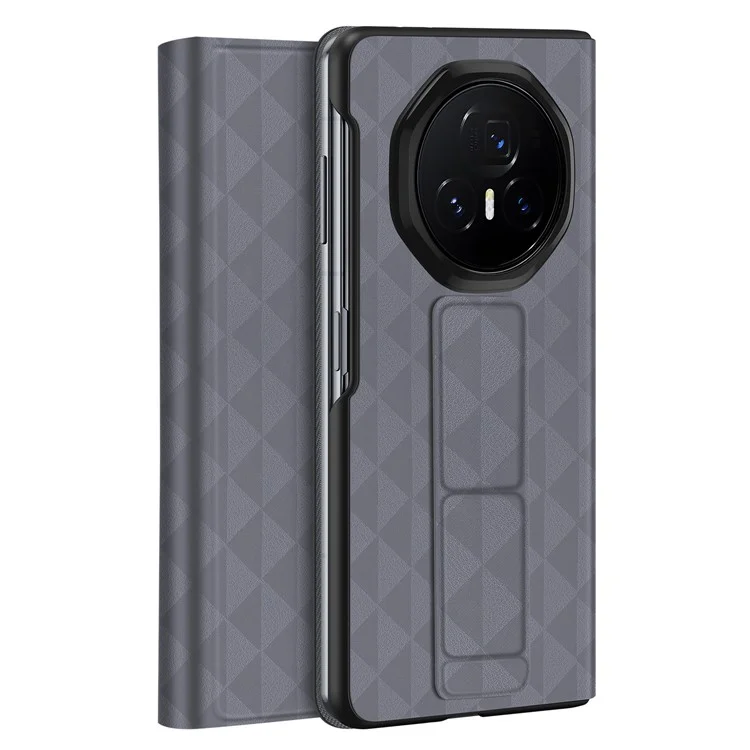 Dux Ducis Fitt Series Pour Honor Magic V3 5G Case de Téléphone en Cuir Avec Kickstand à Sous de Cartes - Gris