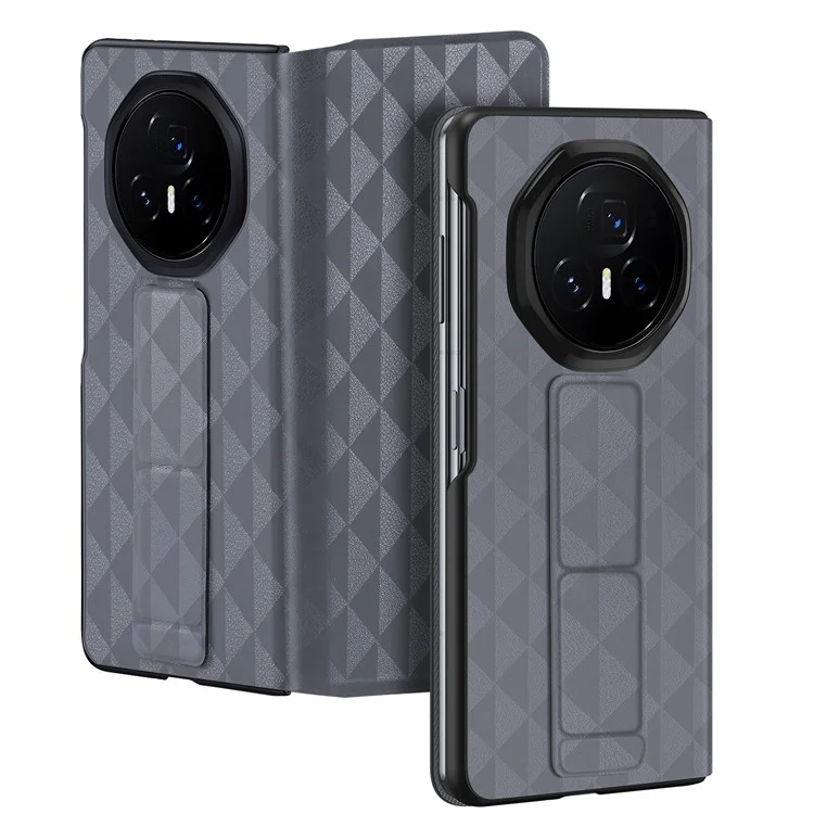 Dux Ducis Fitt Series Pour Honor Magic V3 5G Case de Téléphone en Cuir Avec Kickstand à Sous de Cartes - Gris