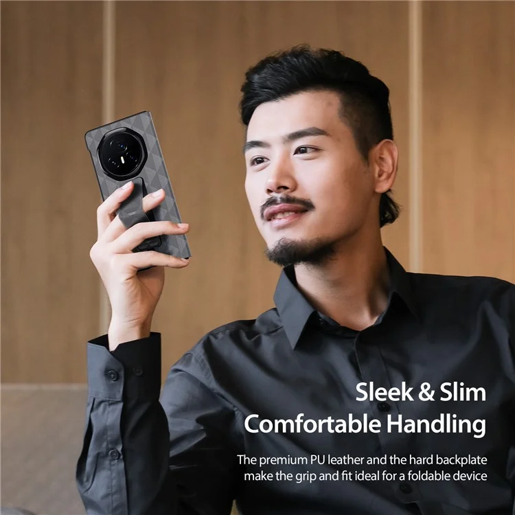 Dux Ducis Fitt Series Pour Honor Magic V3 5G Case de Téléphone en Cuir Avec Kickstand à Sous de Cartes - Gris