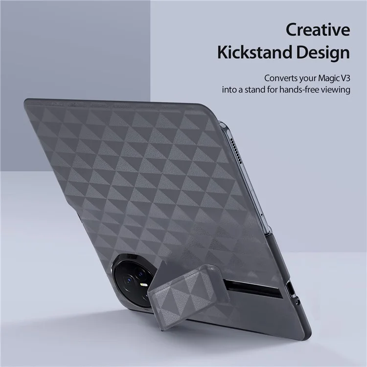 Dux Ducis Fitt Series Pour Honor Magic V3 5G Case de Téléphone en Cuir Avec Kickstand à Sous de Cartes - Gris