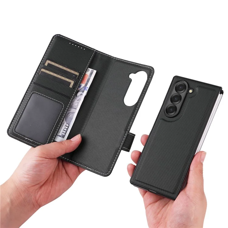 Per Samsung Galaxy Z Fold6 5G Case in Fibra di Carbonio PU Redulle Pullotto Pullotto Casa - Verde