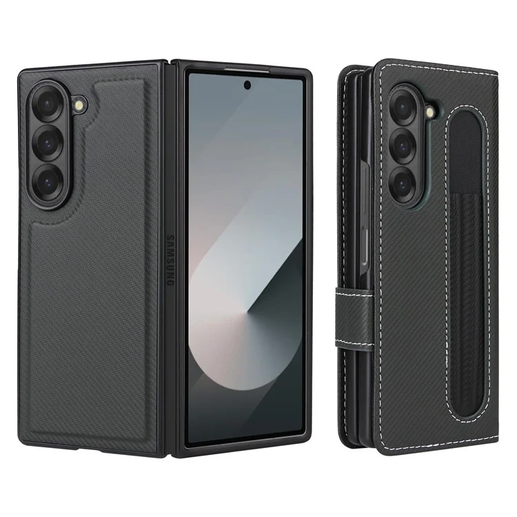 Per Samsung Galaxy Z Fold6 5G Case in Fibra di Carbonio PU Redulle Pullotto Pullotto Casa - Verde