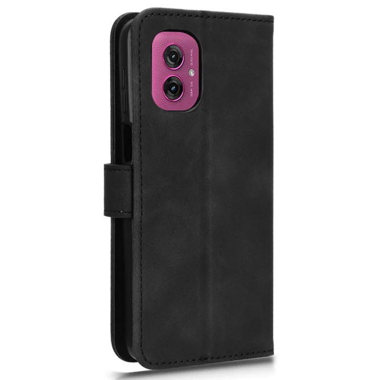 Для Motorola Moto G55 5G Кожаный Чехол Кожаное Чувство-Анти-Дроп Бумажник Флип Чехол Для Телефона - Черный