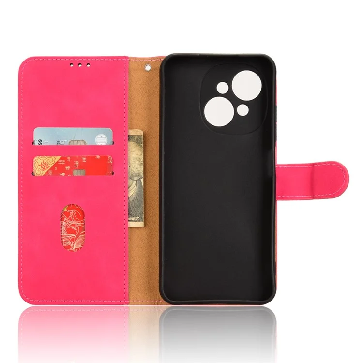 For TECNO Spark Go 2025 / Spark Go 1 / Pop 9 4G Leather Case Skin-Feel Anti-Drop Wallet Flip Phone Cover - Rose