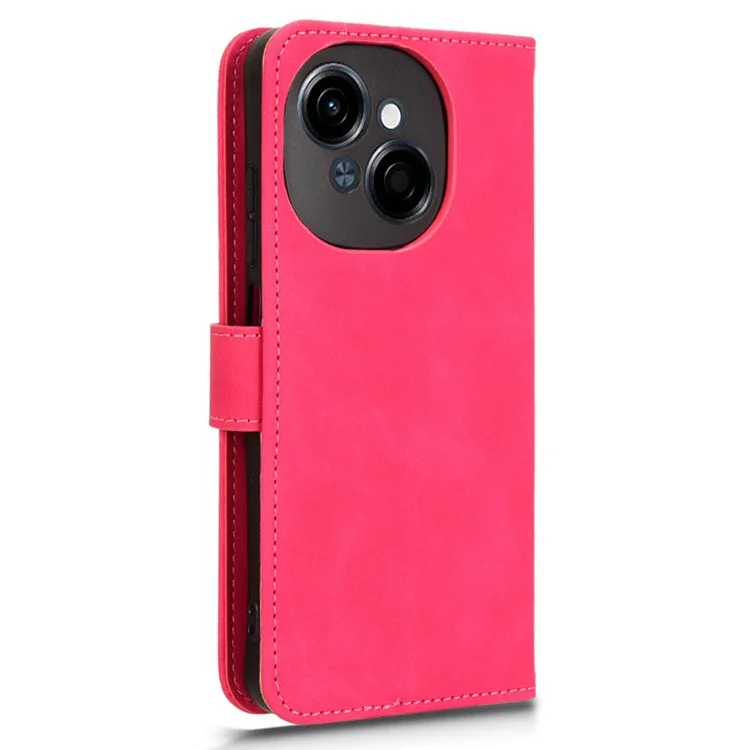 For TECNO Spark Go 2025 / Spark Go 1 / Pop 9 4G Leather Case Skin-Feel Anti-Drop Wallet Flip Phone Cover - Rose